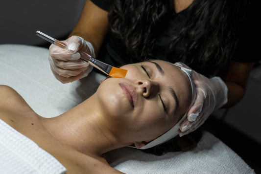 Woman getting the spa service Power Peel at the medi-spa Skin Spa New York