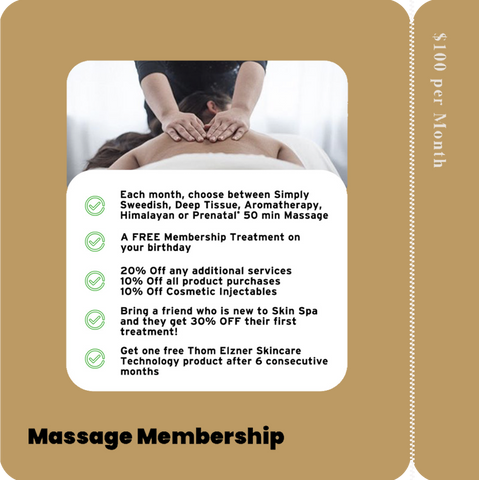 Massage Membership at SKINSPANEWYORK