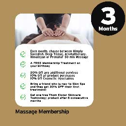 3 Months Skin Spa New York Massage Membership 