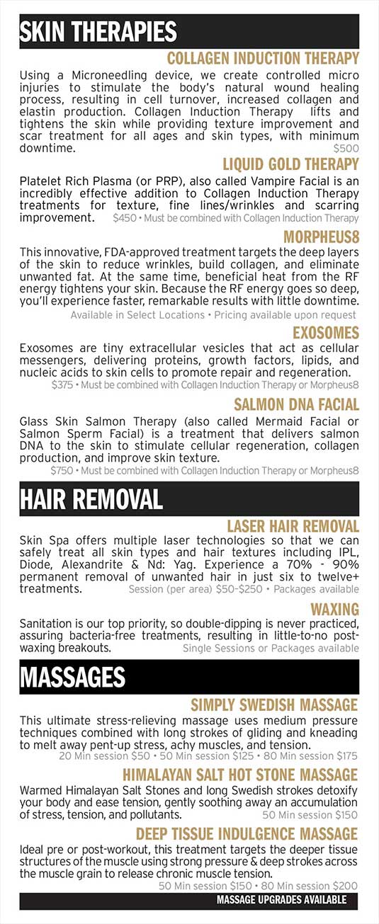 Menu Skin Spa New York Page 7